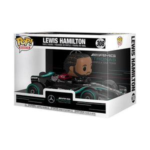 Fórmula 1 Mercedes Lewis Hamilton Super Deluxe Funko Pop! Paseo en vehículo de vinilo n.° 308